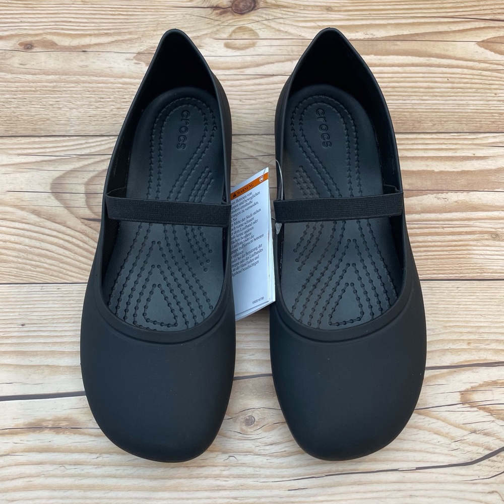 CROCS “Brooklyn” Black Mary Jane Kids Ballet Flats